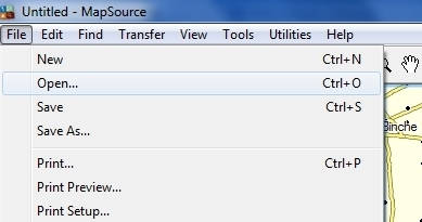 Open a gpx file in Garmin Mapsource