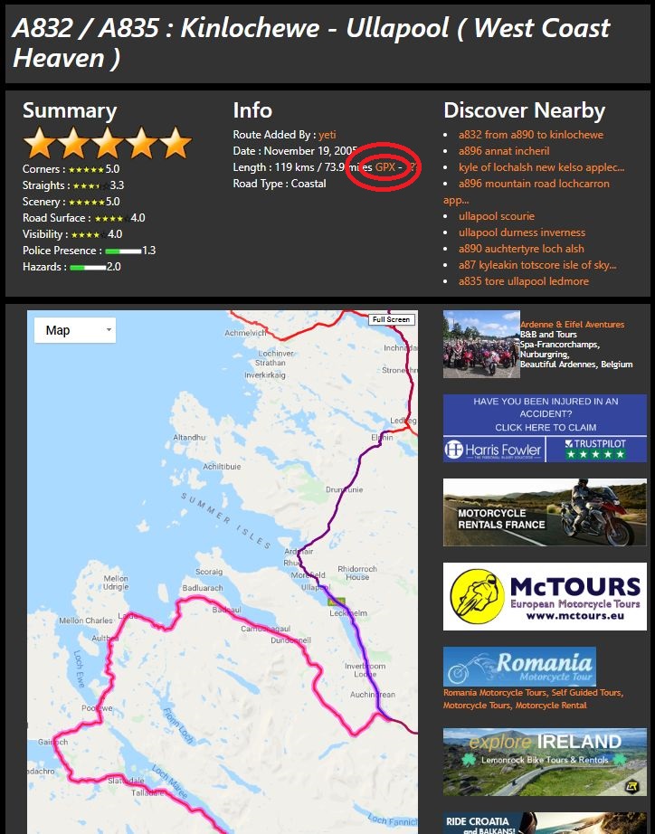 download motorcycle route as gpx file
